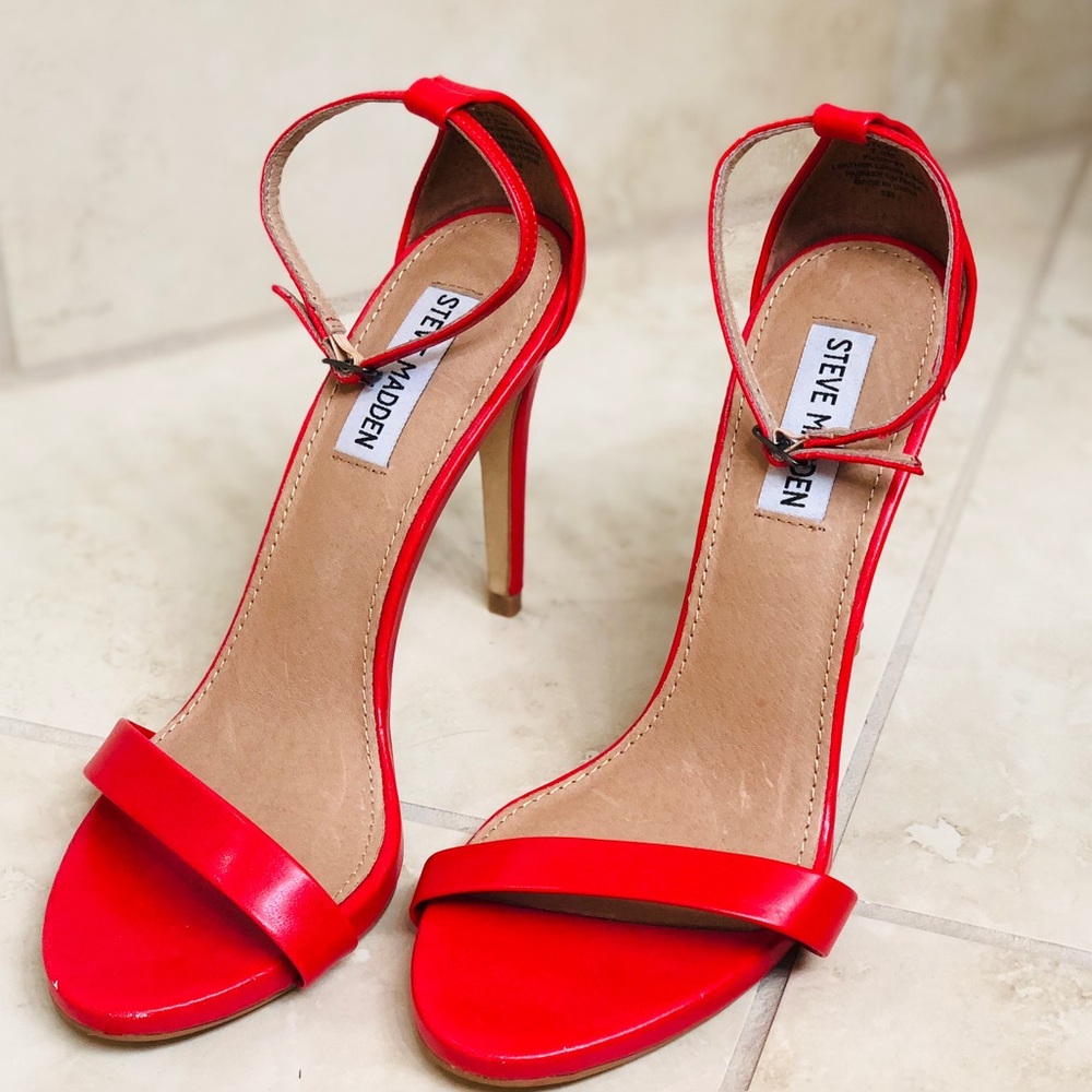 Steve Madden Red Ankle Strap Heel